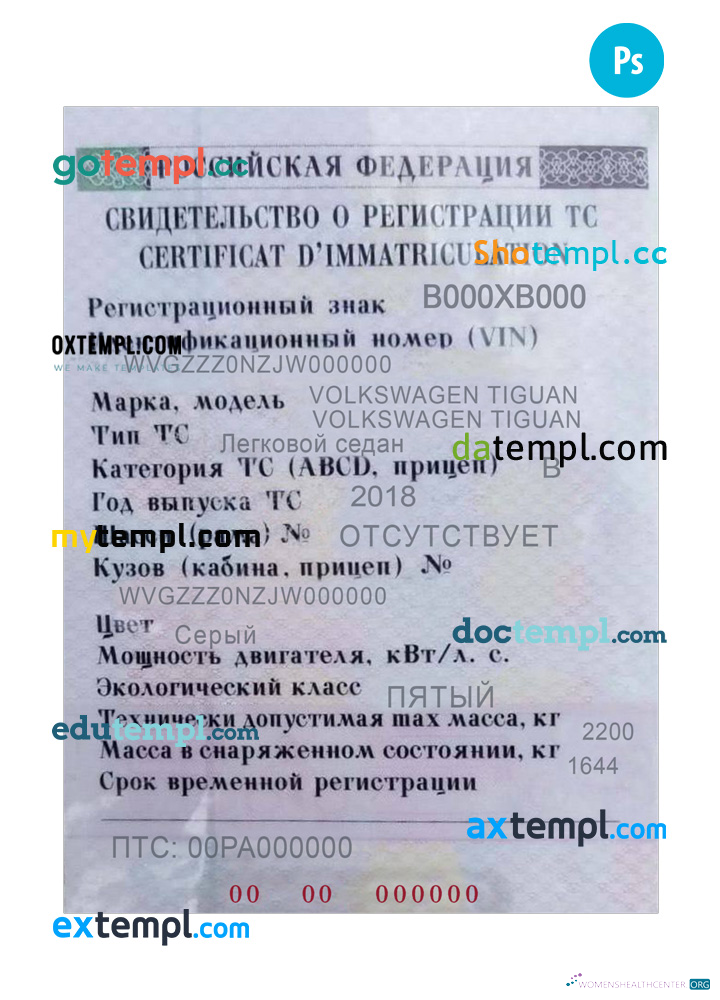 Download Russia vehicle registration plates Photoshop template